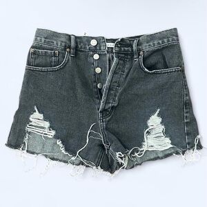 PacSun Distressed Black Denim Shorts